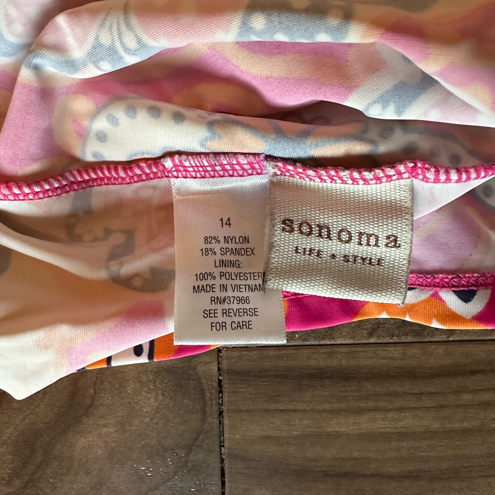 Sonoma Pink Floral Tankini with Blue Bottoms - Picture 3 of 4